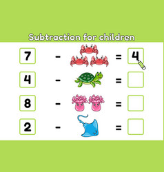 Subtraction For Children Math Game Sea Animals-1