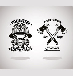 Volunteer Firefighter Badges Icons