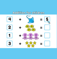 Addition For Children Math Game Sea Animals-2