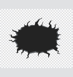 Black Hole On Transparent Background Broken Wall