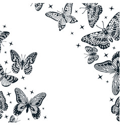 Cartoon Butterfly Silhouette Pattern Sketch