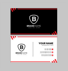 Red And Black Color Business Card Template