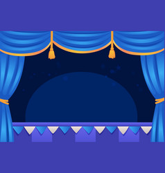 Cartoon Theatre Stage Empty Theater Scene Clipart