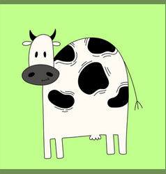 Cow Flat Cartoon Style Cute