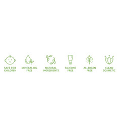 Organic And Natural Cosmetic Line Icons Skincare