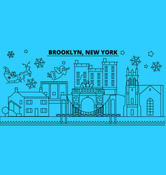 United States Brooklyn Winter Holidays Skyline