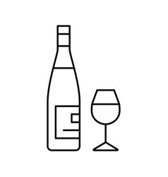 Zinfandel Red Wine Line Icon