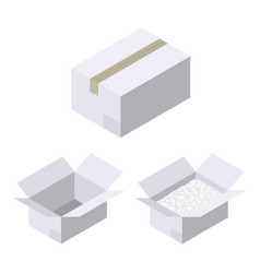 Cardboard Boxes Gray Boxisolated Isometric