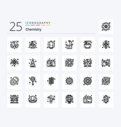 Chemistry 25 Line Icon Pack Including Culture