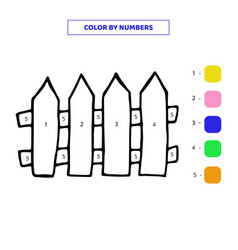 Color Cute Hand Drawn Fence By Numbers Worksheet