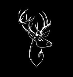 Deer - Black And White Isolated Icon