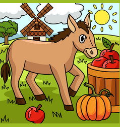 Donkey Animal Colored Cartoon