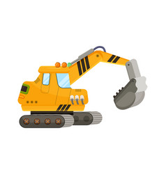 Yellow Cartoon Excavator Heavy Digger