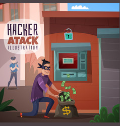 Bank Hacking Cartoon