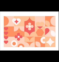 Geometry Background With Heart And Flower