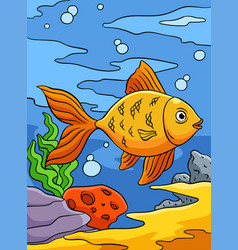 Goldfish Animal Colored Cartoon