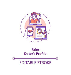 Fake Dater Profile On Dating Website Concept Icon