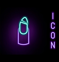 Glowing Neon Line Broken Nail Icon Isolated On