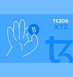 Tezos Crypto Currency Coin In A Hand