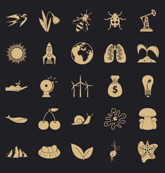 Conservationist Icons Set Simple Style