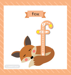 Letter F Lowercase Tracing Sleeping Fox