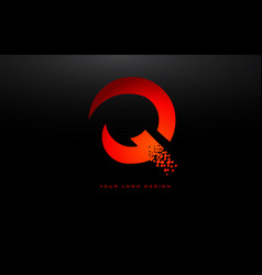 Q Initial Letter Logo Design With Digital Pixels