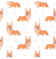 Seamless Corgi Pattern Cartoon Home Pet Set