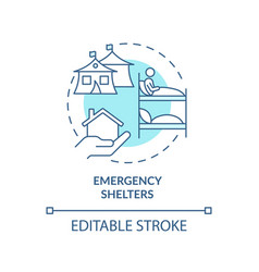 Emergency Shelter Turquoise Concept Icon