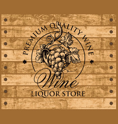 Wine Banner For Liquor Store On Wooden Background