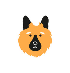 Cute German Shepherd Face Dog Head Icon Doodle