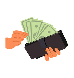 Hand Taking Cash Money From Wallet Icon