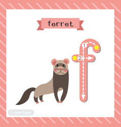 Letter F Lowercase Tracing Standing Ferret