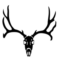 Mule Deer Skull Antler Silhouette