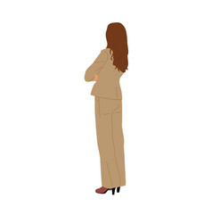 Business Woman Standing Back View Isolated