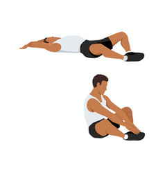 Man Doing The Frog Sit Up Exercise Flat