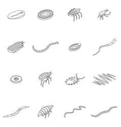 Parasite Icons Set Outline