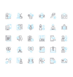 Staffing Solutions Linear Icons Set Recruitment