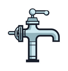 Water Flowing From Faucet On Isolated Background