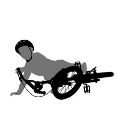 Child Fell Off Bike Silhouette