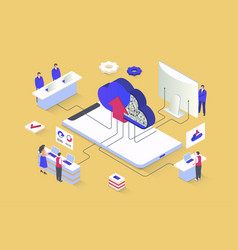 Cloud Computing Concept In 3d Isometric Design