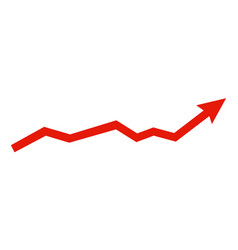 Graph With Trend Line Rising Up In Flat Style