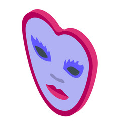 Heart Shape Mask Icon Isometric Fashion