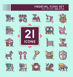 Icon Set Medieval Related To War Era Symbol Mbe