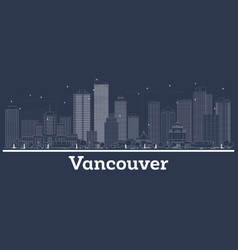 Outline Vancouver Canada City Skyline With White