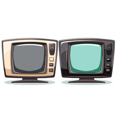 Two Different Styles Of Tv Sets