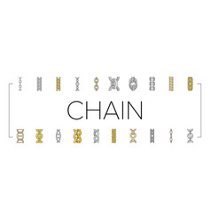 Chain Metal Connection Link Icons Set