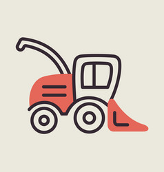 Combine Harvester Isolated Icon Agriculture Sign