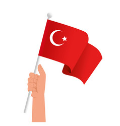 Hand Holding Turkish Flag Icon Design