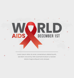 World Aids Day December 1st With Red Ribbon