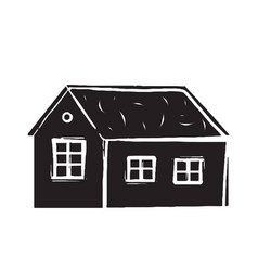 Woodcut House Icon